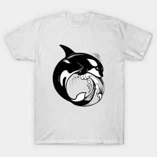 Orca Whale on the wave T-Shirt